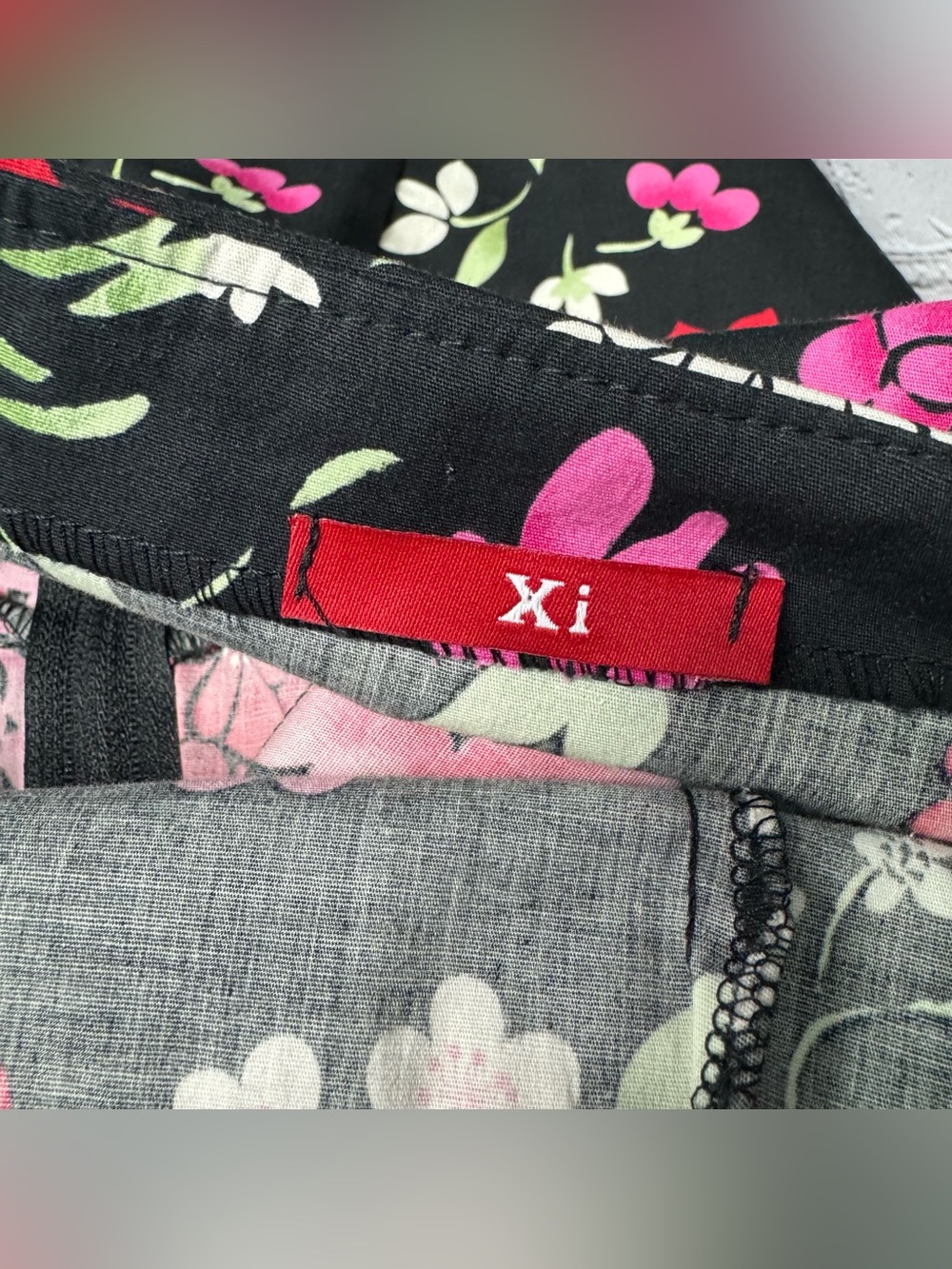 Xi Japanese Retro Style Black Floral Halter Dress Collared Square Neck Size S - Picture 2 of 7